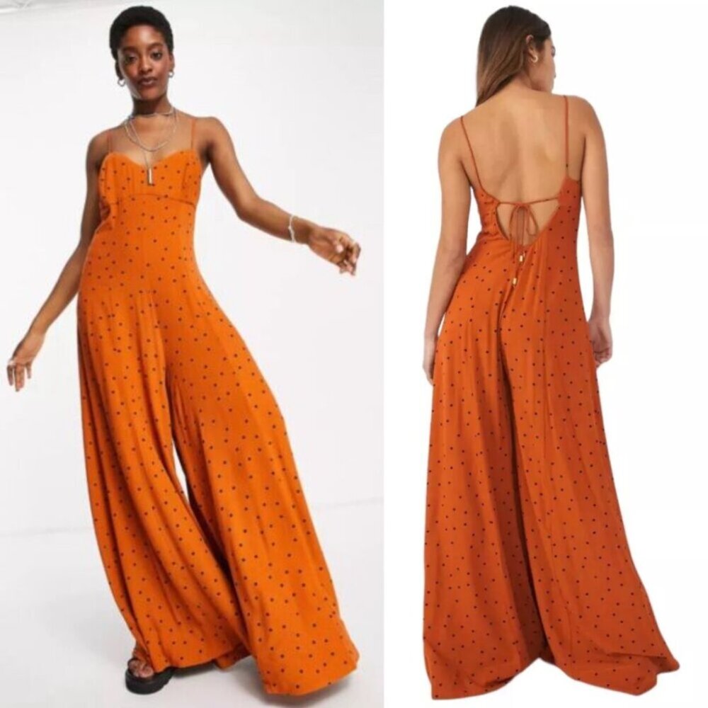 Orange Polka Dot Jumpsuit